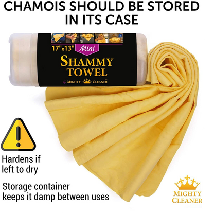 2 Pack Super Absorbent Premium Mini Chamois Cloth With Bonus Shammy Towel 