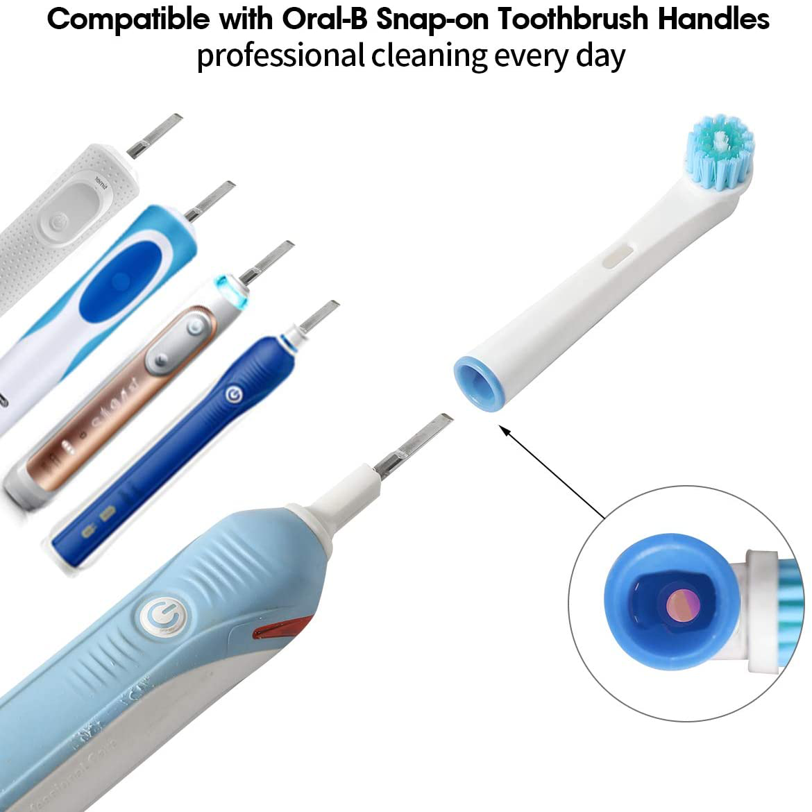 4 or 8 Pack Replacement Toothbrush Heads - Compatible with Oral-B Braun Electric Toothbrush