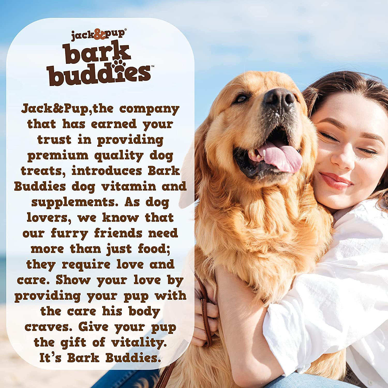 Jack&Pup Dog Vitamins and Supplements Multivitamins for Dogs - BarkBuddies Multi-Buddy Dog Multivitamins Chewable Soft Chews Puppy Vitamins and Supplements - Dog Supplements & Vitamins (60ct)