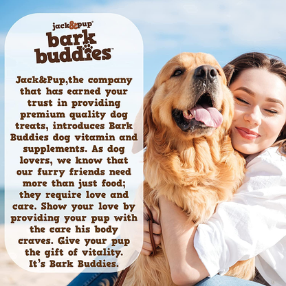 Jack&Pup Dog Vitamins and Supplements Multivitamins for Dogs - BarkBuddies Multi-Buddy Dog Multivitamins Chewable Soft Chews Puppy Vitamins and Supplements - Dog Supplements & Vitamins (60ct)