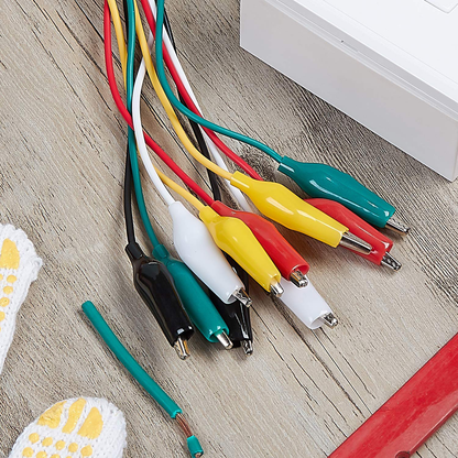 WGGE WG-026 10 Pieces and 5 Colors Test Lead Set & Alligator Clips,20.5 inches (3 Pack)