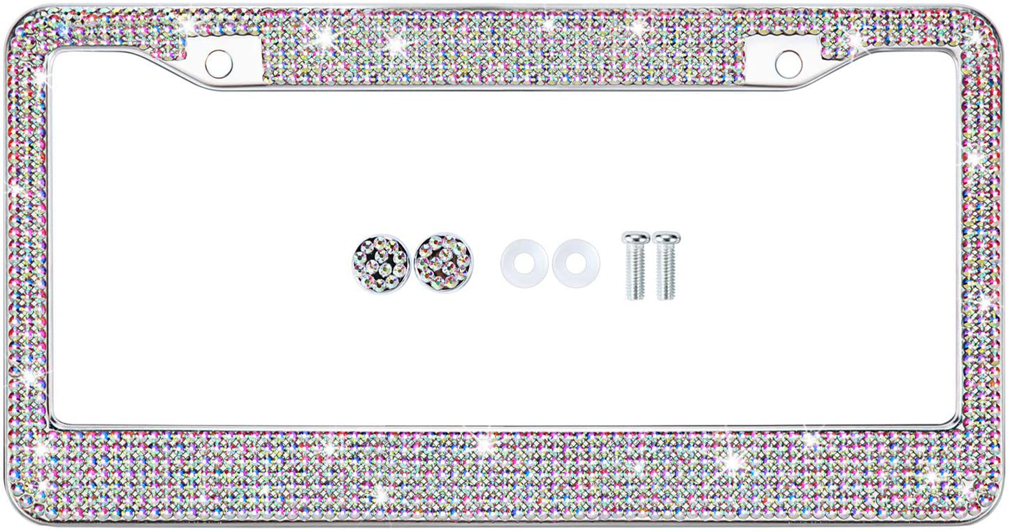 Multicolor Bling Rhinestone License Plate Frames