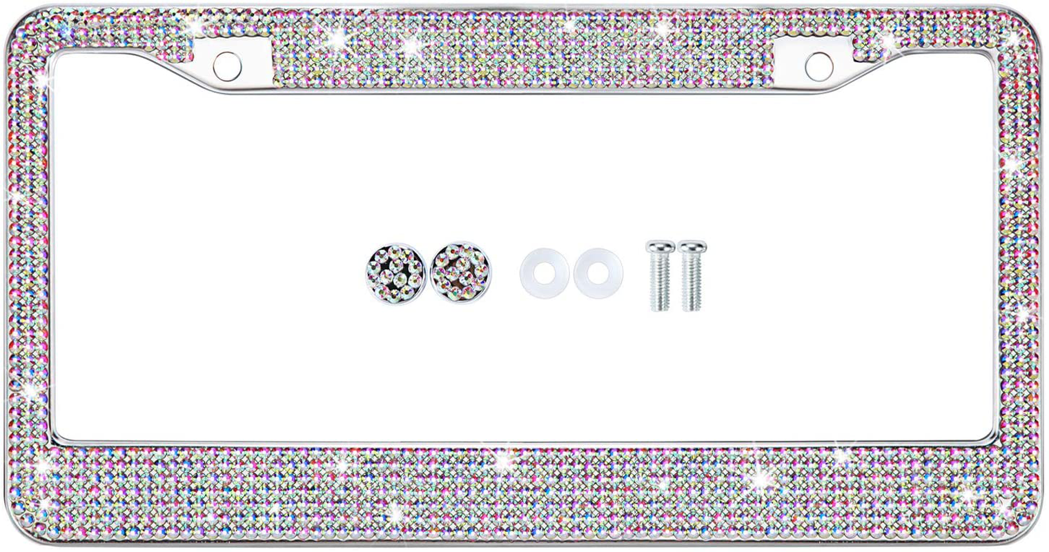 Multicolor Bling Rhinestone License Plate Frames