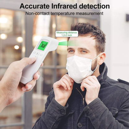 Forehead Thermometer Non-Contact Infrared Digital Thermometer, Ear Thermometer with Fever Alarm for Baby and Adults RW-FTW05