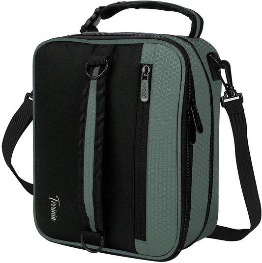 Expandable Insulated Lunch Bag, Leakproof Flat Lunch Cooler Tote with Shoulder Strap for Men and Women, Suitable for Work & Office by Tirrinia, Grey