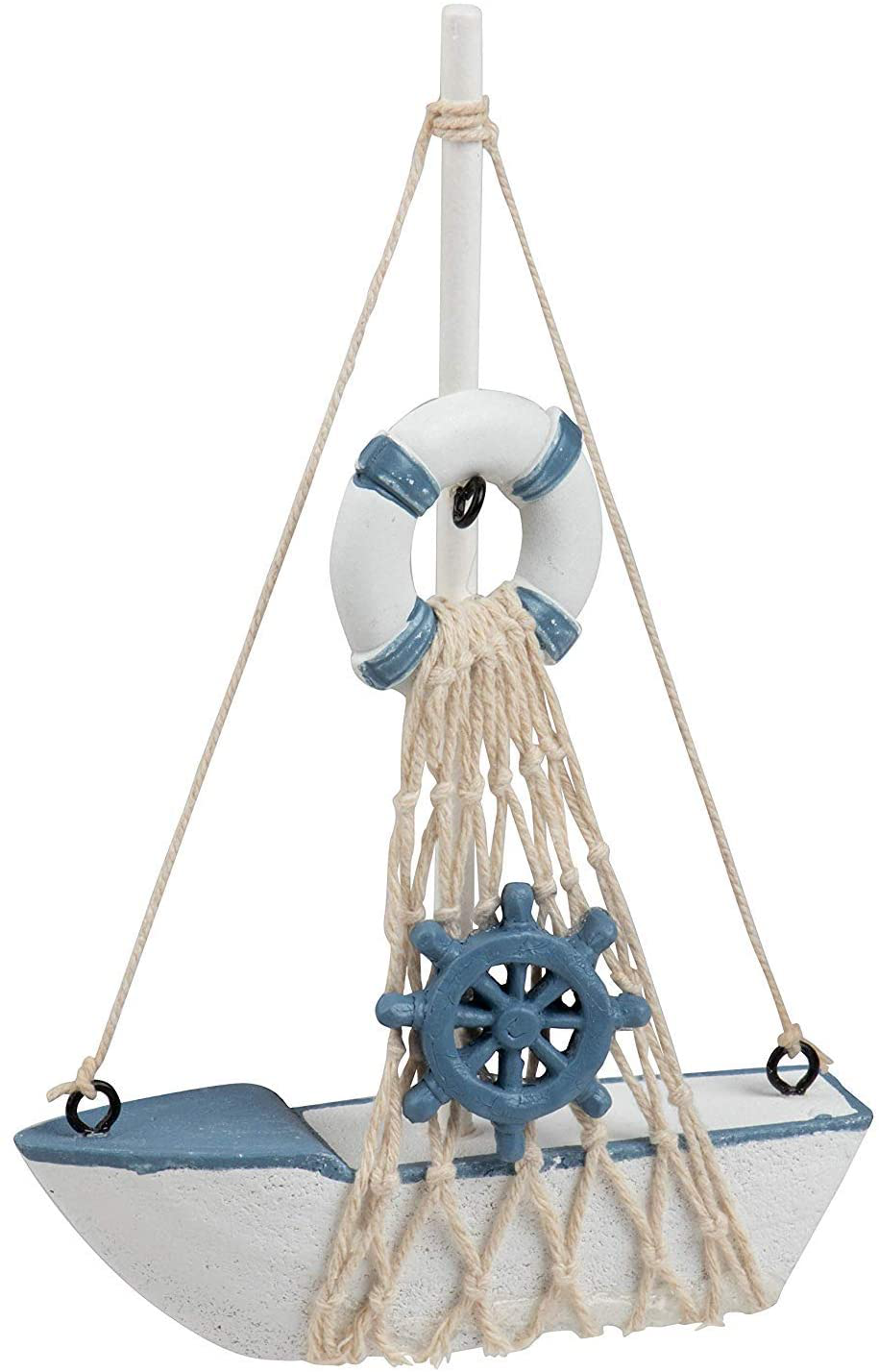 Miniature Sailing Boat Model, Nautical Home Decor (4.4 x 6.8 x 1.25 in, 4 Piece Set)
