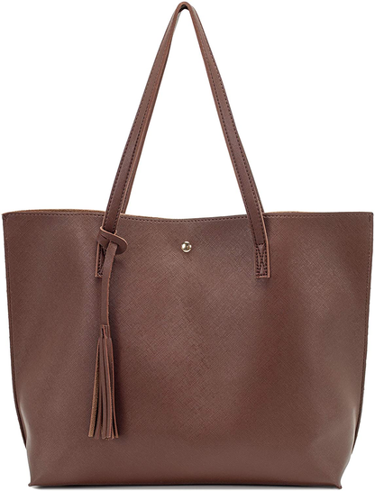 Women's Tote Bags Top Handle Satchel Handbags Faux Leather Tassel Shoulder Purse