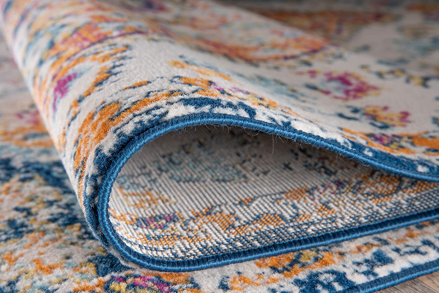Rugshop Vintage Distressed Bohemian Area Rug 3'3" x 5' Navy