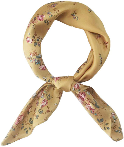 FONYVE Silk Feeling Scarf Medium Square Satin Head Scarf for Women 27.5 × 27.5 inches