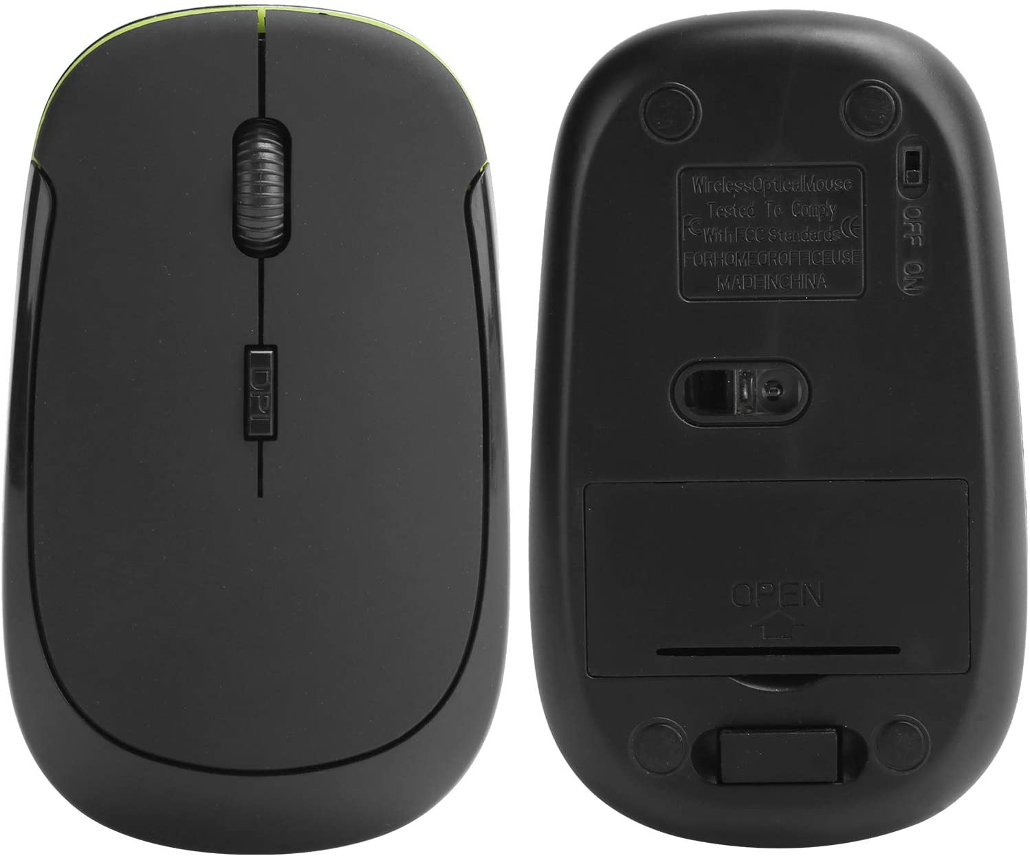 Wireless Mouse 2.4G Wreless Frequency Hopping Adjustable Optical USB Receiver Notebook Computer Accessories 1600dpi Silent Micro Motion Design Lightweight and Portable(Black)