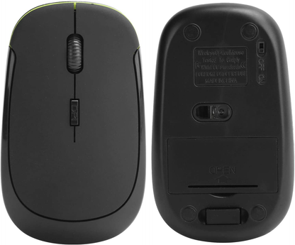 Wireless Mouse 2.4G Wreless Frequency Hopping Adjustable Optical USB Receiver Notebook Computer Accessories 1600dpi Silent Micro Motion Design Lightweight and Portable(Black)