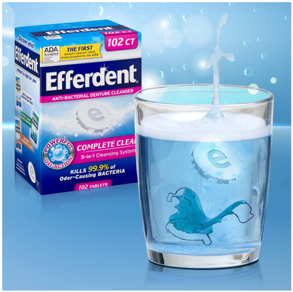 Efferdent Denture Cleanser Tablets, Complete Clean, 102 Tablets