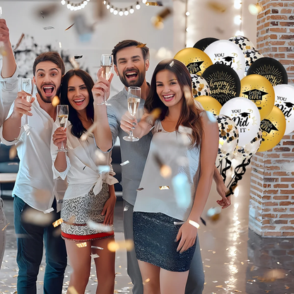 Pack of 75 Graduation Party Decoration Balloons with Balloon Ribbons