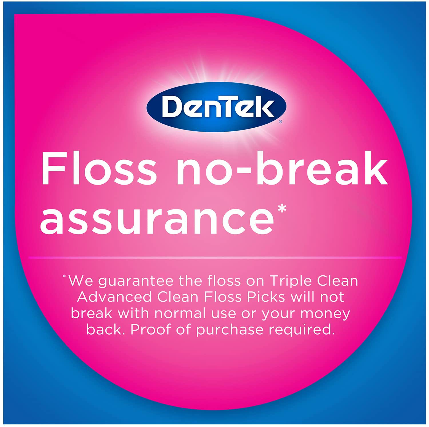 DenTek Triple Clean Advanced Clean Floss Picks, No Break & No Shred Floss, 75 Count, 3 Pack