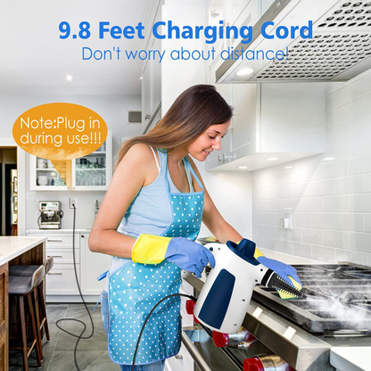 Steam Cleaner, Portable Car Carpet Upholstery Cleaner Machine High Pressure Steamer with 9 Piece Accessories for Cleaning, Couch/Floor/Bathroom/Auto/Grout Cleaner for Home Use, Handheld Steamer