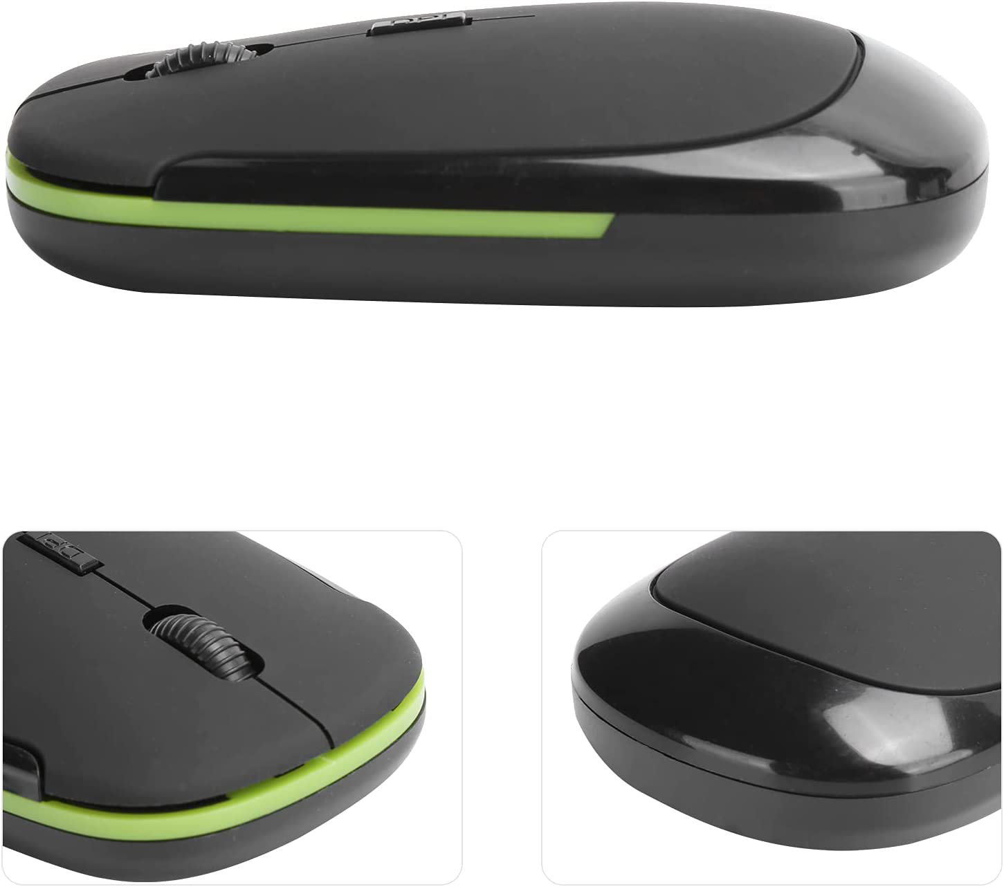 Wireless Mouse 2.4G Wreless Frequency Hopping Adjustable Optical USB Receiver Notebook Computer Accessories 1600dpi Silent Micro Motion Design Lightweight and Portable(Black)