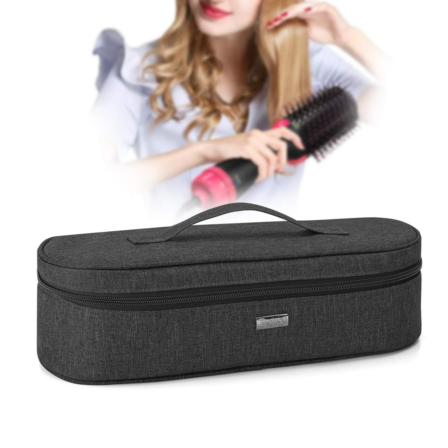 Teamoy Travel Storage Bag Compatible with Revlon One-Step Hair Dryer And Volumizer Hot Air Brush and Attachments, Black(Bag Only))