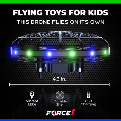 Force1 Scoot LED Hand Operated Drone for Kids or Adults - Hands Free Motion Sensor Mini Drone, Easy Indoor Small UFO Toy Flying Ball Drone Toy for Boys and Girls (Red/Blue)