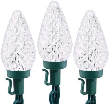 Brizled C9 Green St Patricks Day Lights, 16ft 25 LED Faceted String Lights, Connectable 120V UL Certified Christmas Lights, Indoor Outdoor Decorative Lights for Party, Easter, Patio, Garden, Holiday