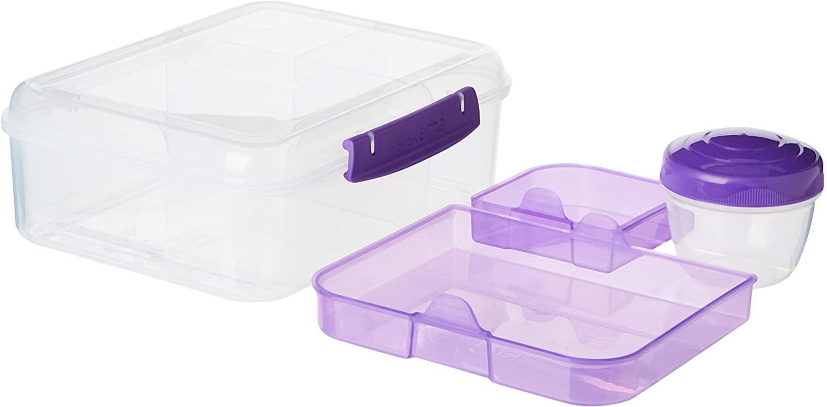 Sistema To Go Collection Bento Box Plastic Lunch and Food Storage Container, 55.7 Ounce, Multi Compartment (Color May Vary)