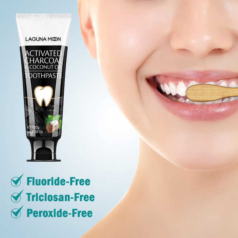 100% Natural Activated Charcoal & Coconut Oil Teeth Whitening Toothpaste