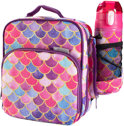 Bentology Lunch Box Set for Kids - Girls Insulated Lunchbox Tote, Water Bottle, and Ice Pack - 3 Pieces - Kitty