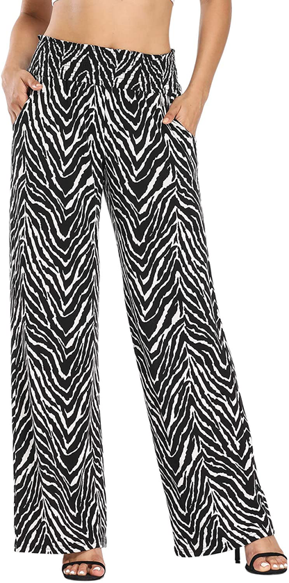 Urban CoCo Women's Boho Palazzo Pants Wide Leg Lounge Pants