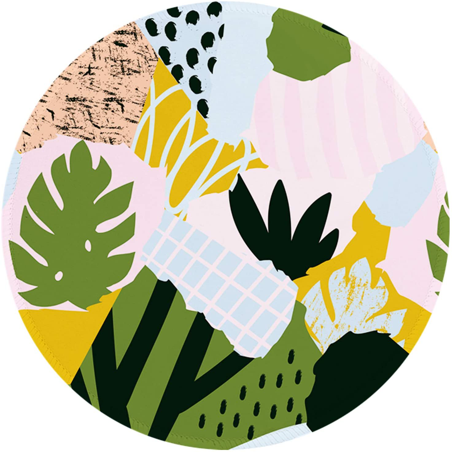 ITNRSIIET Mouse Pad, Colorful Geometric Pattern Design Round Mousepad. Customized Gaming Mousepads for Laptop and Computer. Cute Design Desk Accessories. Non-Slip, Stitched Edges, Waterproof