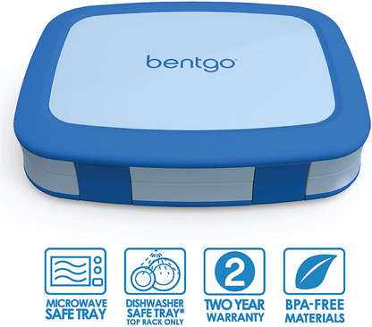 Bentgo Kids Children’s Lunch Box - Leak-Proof, 5-Compartment Bento-Style Kids Lunch Box - Ideal Portion Sizes for Ages 3 to 7 - BPA-Free, Dishwasher Safe, Food-Safe Materials (Purple)