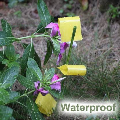 Garsum Sticky Houseplant Traps Gnat Yellow Insect Trap Indoor Fruit Fly Stakes Trap(42 Traps)