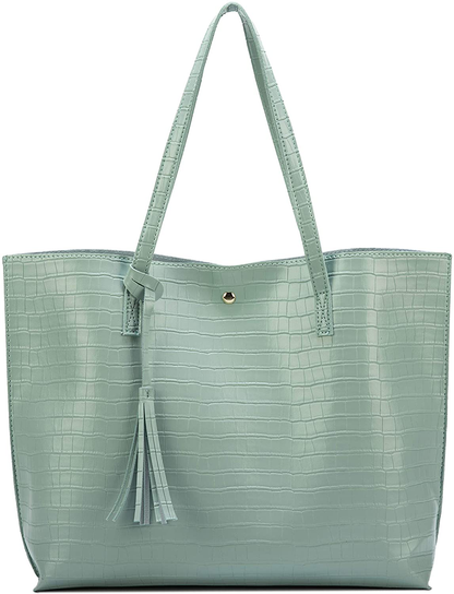 Women's Tote Bags Top Handle Satchel Handbags Faux Leather Tassel Shoulder Purse