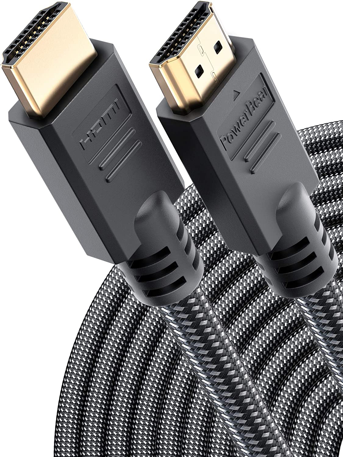 Multi Pack PowerBear 4K HDMI Cables Braided Nylon & Gold Connectors, 4K @ 60Hz, Ultra HD, 2K, 1080P, ARC & CL3 Rated