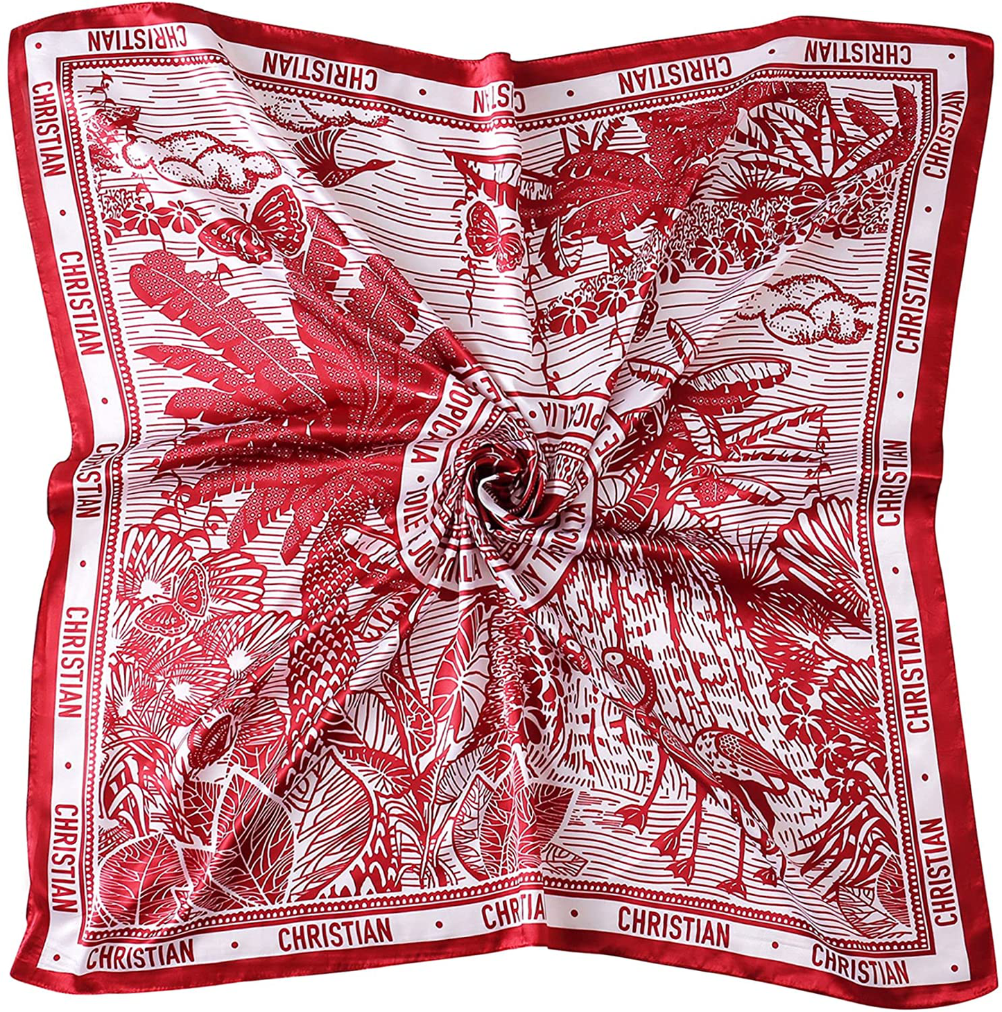 35" Square Silk Like Head Scarf - Women's Fashion Silk Feeling Scarf