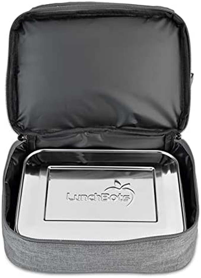 LunchBots Duplex Insulated Lunch Bag - Dual Section Design Fits LunchBots Uno, Duo, Trio, Quad, Rounds, Bento Cinco Perfectly - Roomy Thermal Lunch Bag for Kids and Adults - Pink