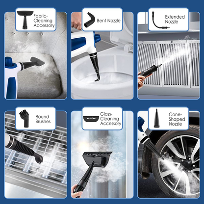 Steam Cleaner, Portable Car Carpet Upholstery Cleaner Machine High Pressure Steamer with 9 Piece Accessories for Cleaning, Couch/Floor/Bathroom/Auto/Grout Cleaner for Home Use, Handheld Steamer