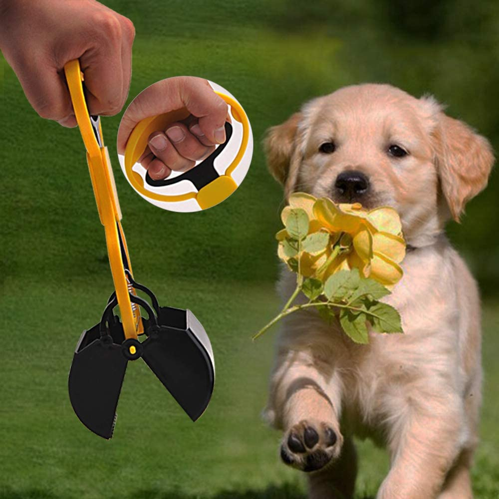 Pooper Scooper for Pets, Portable Pet Waste Scooper, Dog Jaw Scoop with Long Handle for Pet Waste Pick Up(Blue)