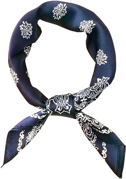 FONYVE Silk Feeling Scarf Medium Square Satin Head Scarf for Women 27.5 × 27.5 inches