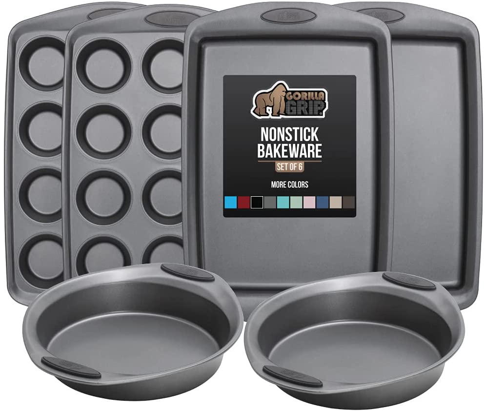 Multipack Gorilla Grip Bakeware Sets, Nonstick, Heavy Duty Carbon Steel