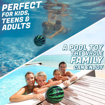 Watermelon Ball – The Ultimate Swimming Pool Game | Pool Ball for Under Water Passing, Dribbling, Diving and Pool Games for Teens, Kids, or Adults | 9 in. Ball Fills with Water
