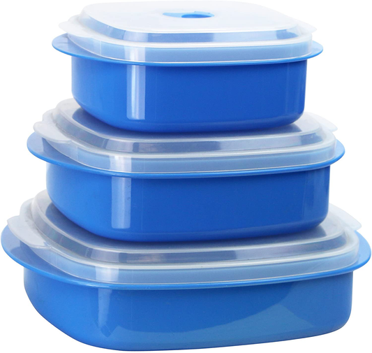Calypso Basics by Reston Lloyd 6-Piece Microwave Cookware, Steamer and Storage Set, Azure