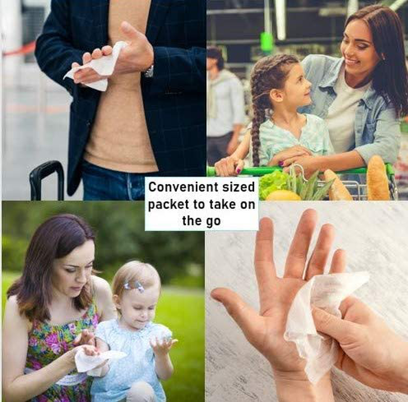 Handynaps Alcohol-Free Hand Wipes Case of 1000 Individually Wrapped Wipes with Fresh Lemon Scent and Gentle On The Skin