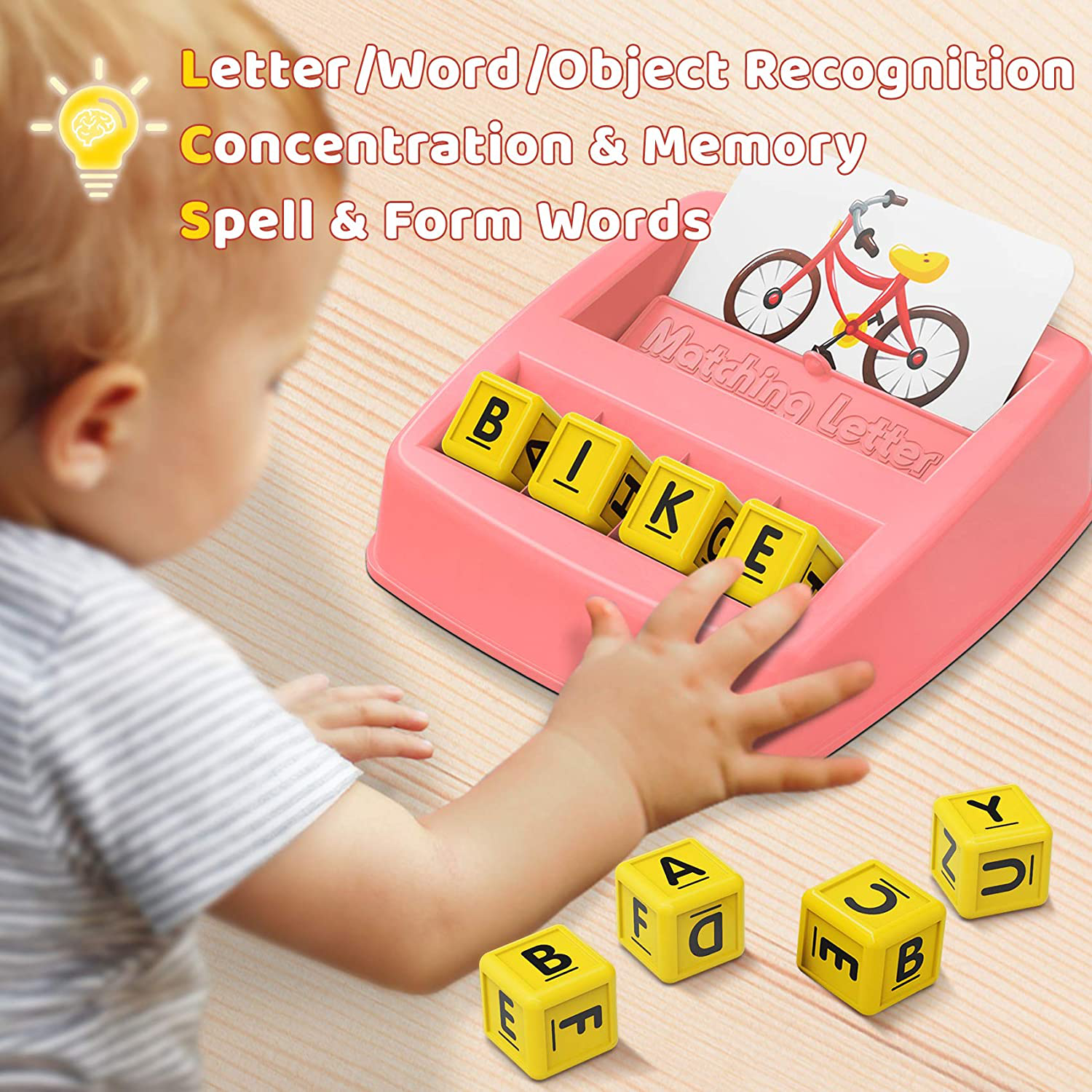 HahaGift Educational Toys for 3-5 Year Old Boy Girl Gifts, Matching Letter Learning Games Activities, Ideal Christmas Birthday Gift for Toddler Kids Age 2 3 4 5 Year Olds Boys Girls