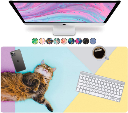 French Koko Large Mouse Pad, Desk Mat, Keyboard Pad, Desktop Home Office School Essentials College Cute Decor Big Extended Laptop Protector Computer Accessories Pretty Mousepad Women Girls XL