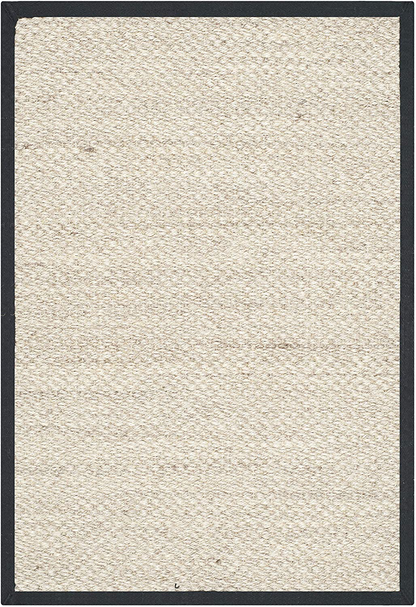 Safavieh Natural Fiber Collection NF143A Border Sisal Accent Rug, 2'6" x 4', Marble / Black