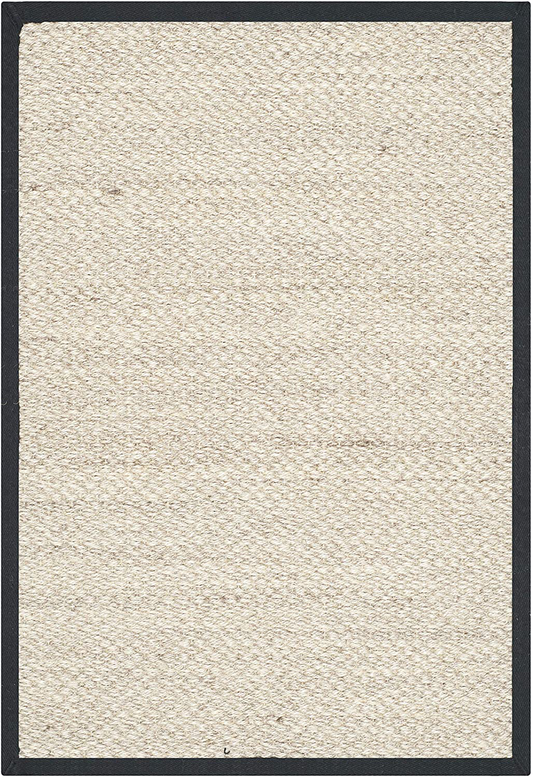 Safavieh Natural Fiber Collection NF143A Border Sisal Accent Rug, 2'6" x 4', Marble / Black