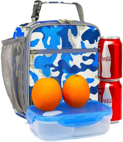 FlowFly Kids Lunch box Insulated Soft Bag Mini Cooler Back to School Thermal Meal Tote Kit for Girls, Boys, Cherry