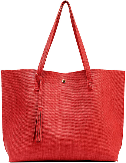 Women's Tote Bags Top Handle Satchel Handbags Faux Leather Tassel Shoulder Purse