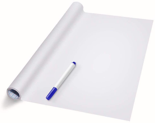 Dry Erase Whiteboard Sticker Wall Decal, Self-adhesive White Board Peel Stick Paper for School,Office,Home,Kids Drawing with 1 Water Pen (78.7" x 17.7")