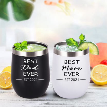 New Parents Tumbler Set (12oz, Black and White)