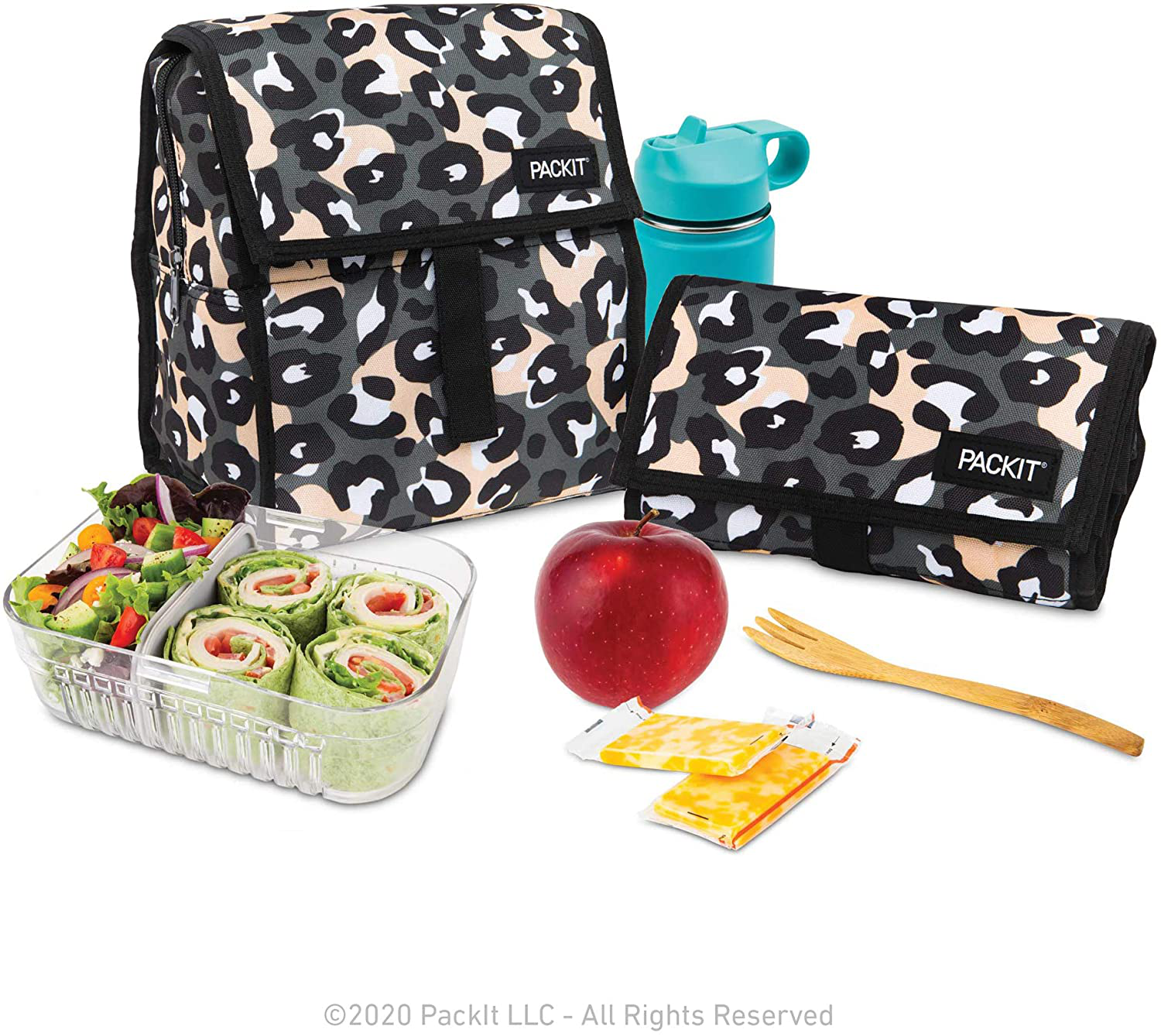 PackIt Freezable Lunch Bag with Zip Closure, Charcoal Camo